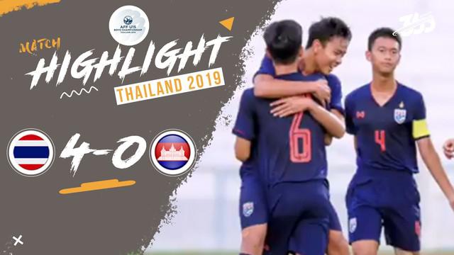 Berita video Thailand masih terus meraih kemenangan di Grup B Piala AFF U-15 2019 setelah mengalahkan Kamboja 4-0, Kamis (1/8/2019).