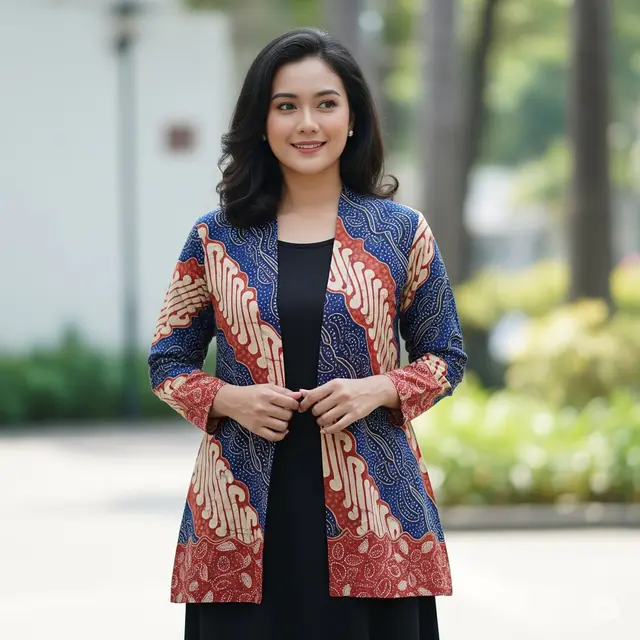 Cardigan Batik Open Front