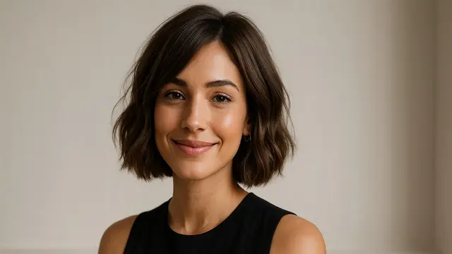 model rambut Short Layered Bob