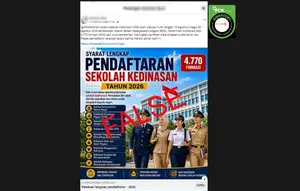 Cek Fakta: Tidak Benar Link Pendaftaran Sekolah Kedinasan 2026