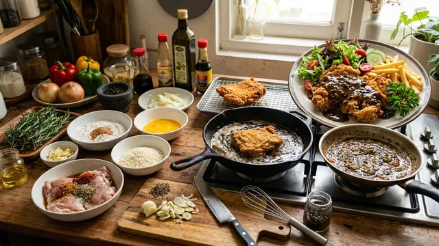 Resep Crispy Chicken Steak Saus Lada Hitam (AI Generated)