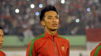 Cedera Bayu Pradana kambuh lagi dan dalam pantauan tim dokter pelatih Timnas Indonesia. (Bola.com/Romi Syahputra)