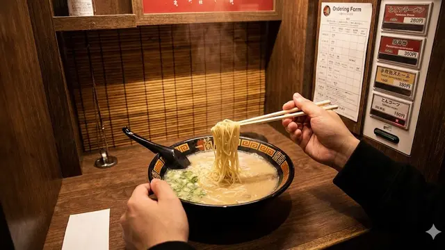 Pengalaman makan di Ichiran Ramen (Gemini AI)