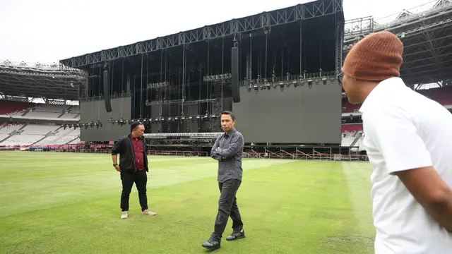 Kondisi Stadion Utama Gelora Bung Karno (SUGBK), Jakarta Pusat.