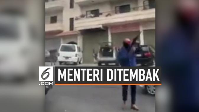 VIDEO: Detik-Detik Penembakan Konvoi Menteri Lebanon, 2 Tewas