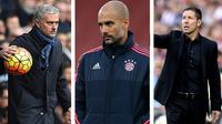 Jose Mourinho, Guardiola dan Simeone (bola.com/Rudi Riana)