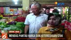 Menteri perdagangan Enggartiasto Lukito sidak harga bahan pangan di Pasar Kanoman, Kota Cirebon.