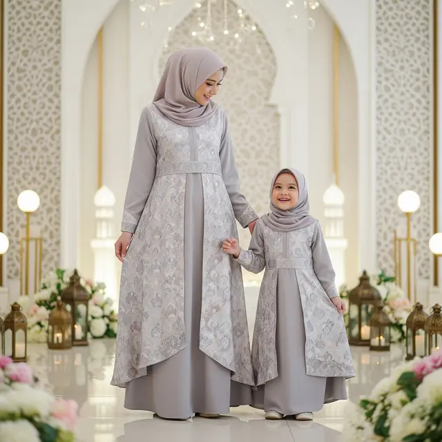 Model Gamis Kombinasi Couple Ibu dan Anak untuk Lebaran 2026