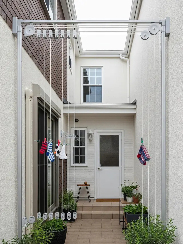 Ide Jemuran Pakai Tali di Belakang Rumah Sempit (Gemini AI)