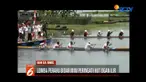 Peringati HUT ke-15 Kabupaten Ogan Ilir, sejumlah warga ikuti lomba perahu tradisional bidar mini.
