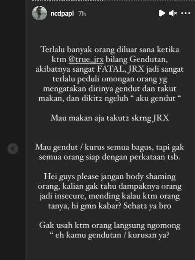 Kalimat Unggahan Nora Alexandra