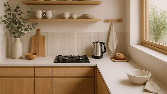 Gambar Dapur dengan Kompor Tanam Minimalis 2025