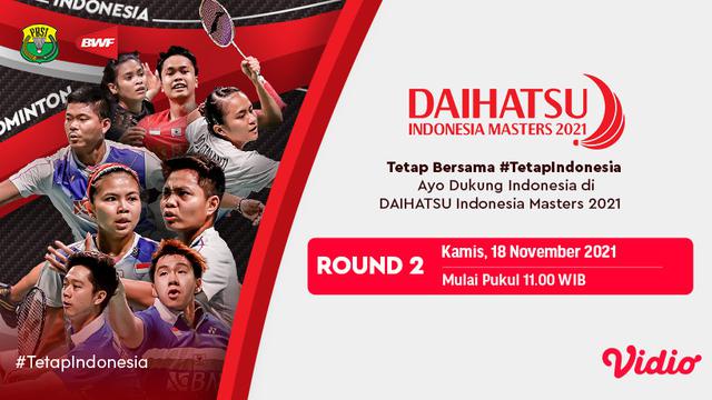 Sedang Berlangsung, Live Streaming Babak 16 Besar Indonesia Masters 2021 di Vidio