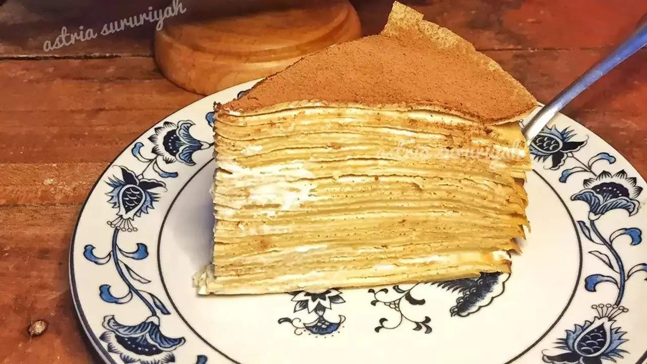 Resep mille crepes tiramisu. (dok. Cookpad @nyamnyam_withAstria)