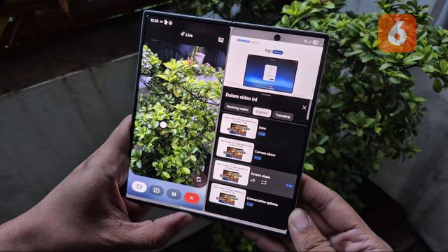Gemini Live on Multi-Window di Samsung Galaxy Z Fold7. Liputan6.com/Iskandar