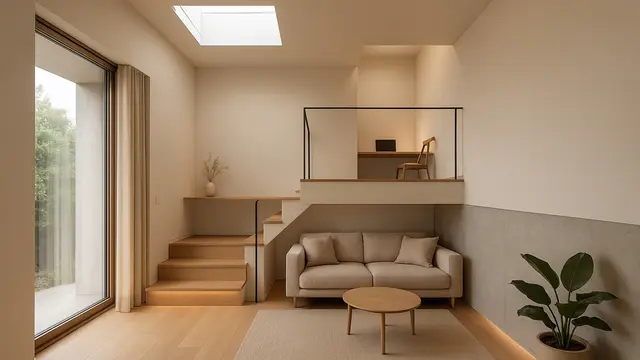 Model Rumah Kecil 4x6 Meter dengan Konsep Split Level