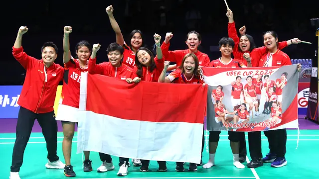 Tim bulutangkis putri Indonesia di Uber Cup 2024.