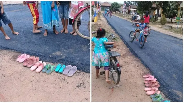 6 Potret Kocak Orang Lepas Sandal di Tempat Umum Ini Bikin Geleng Kepala