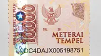 penampakan meterai tempel baru Rp 10.000 (Dok DJP)