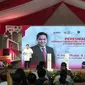 Menteri Perhubungan Budi Karya Sumadi bersama Menteri BUMN Erick Thohir, menghadiri acara Peresmian Peningkatan Aksesibilitas dan Penataan Stasiun Pondok Ranji di Tangerang Selatan, Kamis, (16/6/2022).