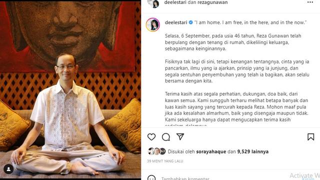 Dee Lestari - Reza Gunawan (Foto: Instagram/@deelestari)