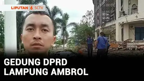 Dinding Besi dan Atap Gedung DPRD Pesawaran Ambrol, Satu Orang Terluka