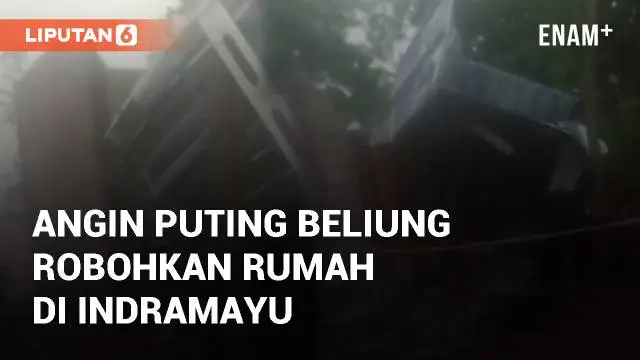 Angin puting beliung melanda Desa Situraja, Gantar, Indramayu, Senin (2/12/2024). Sebuah rumah di Blok Pilang Wetan RT 01/01 milik Bapak Yanto rusak parah