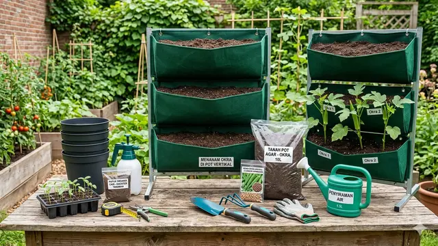 Cara Menanam Okra di Pot Vertikal untuk Pekarangan Sempit. Gemini