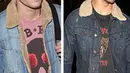 Zayn Malik dan Joe Jonas memiliki selera yang sama dalam memakai jaket denim. (via dailymail.co.uk)