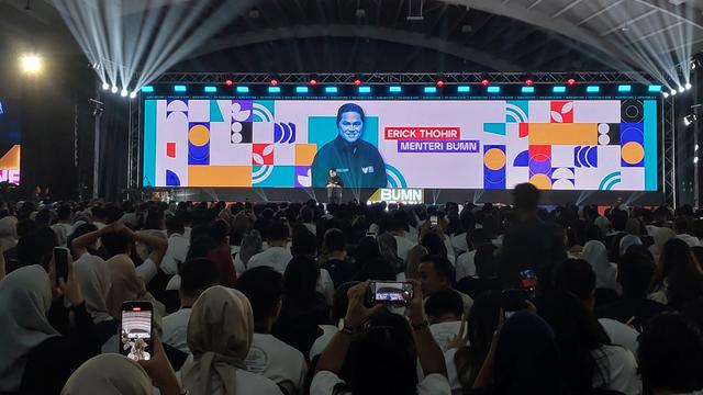 Menteri BUMN Erick Thohir pada acara BUMN NextGen, Selasa (13/2/2024). (Foto: Liputan6.com/Arief RH)