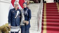 Menteri Perdagangan (Mendag) Zulkifli Hasan didampingi sang putri yakni Futri Zulya Savitri menghadiri upacara HUT ke 77 Kemerdekaan Republik Indonesia di Istana Negara, Jakarta, Rabu, (17/8/2022), pagi.