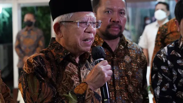Wakil Presiden Ma'ruf Amin dalam acara silaturahmi dengan perwakilan Forum Pemimpin Redaksi (Pemred), Asosiasi Media Siber Indonesia (AMSI).