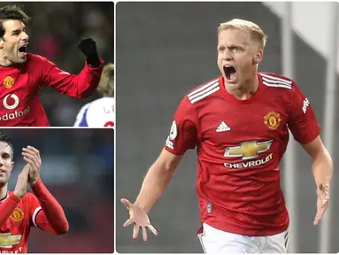 Manchester United bisa dibilang cukup sering mendatangkan pemain asal Belanda. Donny van de Beek menjadi salah satu pemain asal Belanda yang memperkuat Manchester United pada musim ini. Berikut Donny van de Beek dan 5 pemain Belanda di Manchester United. (kolase foto AFP)