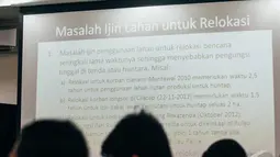 Jumpa pers di kantor Badan Nasional Penanggulangan Bencana (BNPB), Jakarta,  itu terkait terhambatnya relokasi korban Sinabung, Jumat (31/10/14). (Liputan6.com/Faizal Fanani)