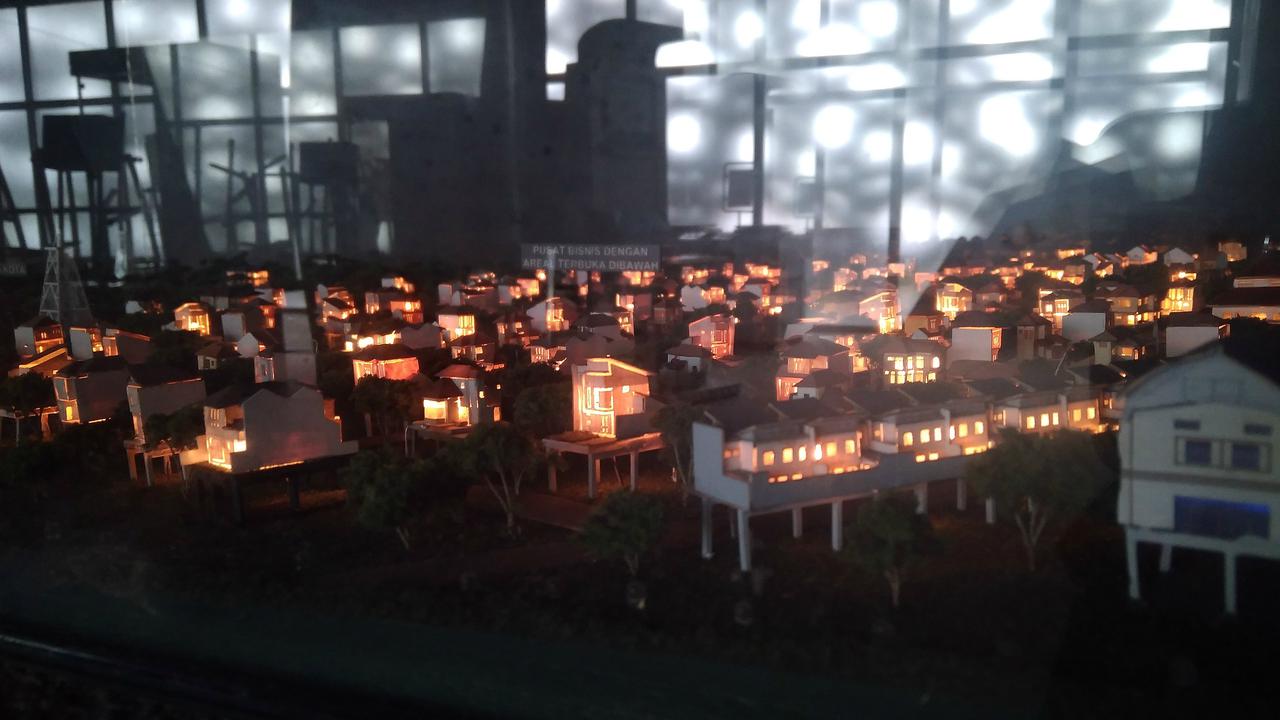 Miniatur perumahan di Museum Tsunami Aceh (Liputan6.com/Rino Abonita)