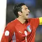 Reaksi kiper Italia, Gianluigi Buffon dalam pertandingan Piala Konfederasi antara Amerika Serikat vs Italia pada 15 Juni 2009 di Loftus Versfeld Stadium, Pretoria. AFP PHOTO/FRANCOIS XAVIER MARIT