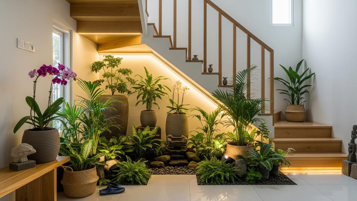 8 Desain Taman dalam Rumah di Bawah Tangga, Estetik dan Penuh Makna