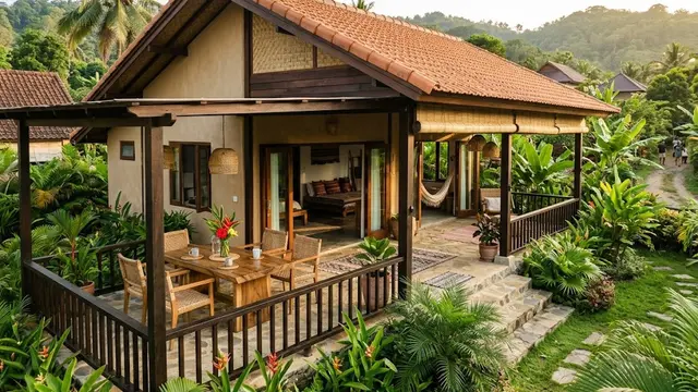 Rumah dengan Teras Luas dan Terbuka