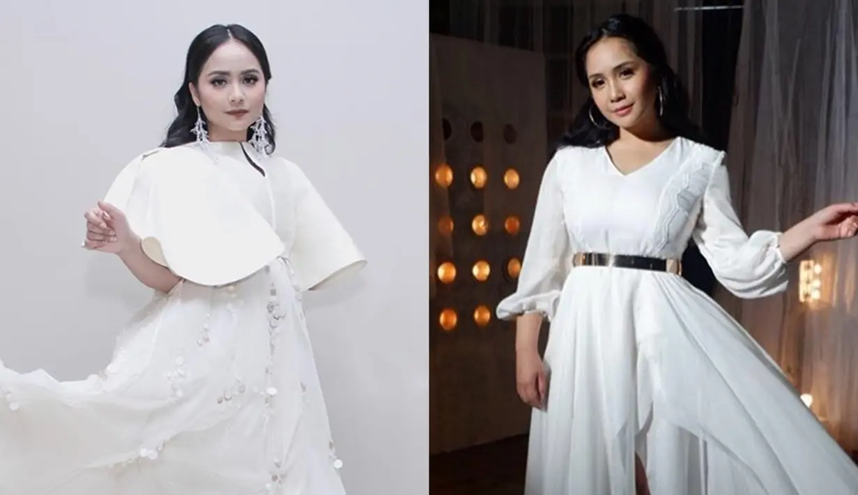 Gita Gutawa memang miliki paras yang sebelas dua belas mirip dengan Nagita Slavina. Tak hanya paras yang mirip, gaya penampilan keduanya saat sama-sama pakai busana putih juga kian membuat mereka mirip. Foto kemiripan pakai busana putih pun menjadi sorotan publik. (Liputan6.com/IG/gitagut/raffinagita1717)