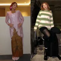 Lihat di sini beberapa potret gaya kontras Zahwa Massaid pakai kebaya dan outfit kasual.