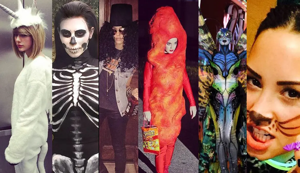 Berikut adalah 6 gaya unik para artis Hollywood saat memeriahkan Halloween :