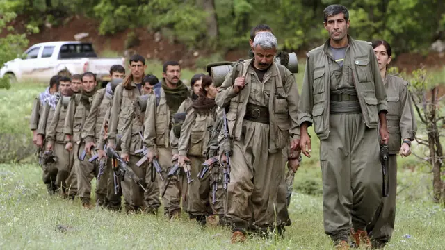 Tentara Kurdi dari The Kurdistan Workers (PKK) atau Partai Pekerja Kurdistan. (Ceerwan Aziz/File AFP)
