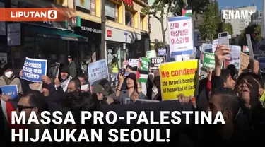 Massa di Seoul Korea Selatan Kembali Adakan Demo Bela Palestina