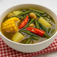 ilustrasi sayur asem segar tanpa MSG/image generated by AI