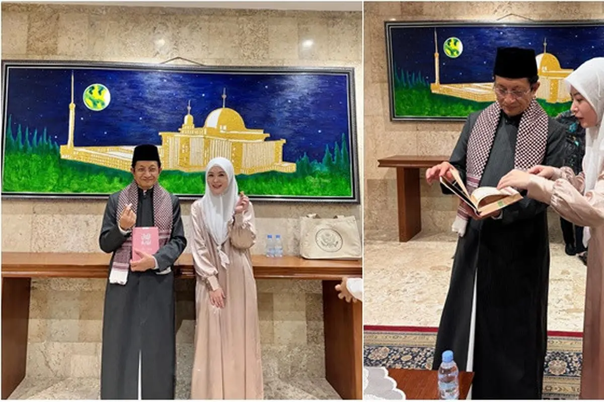 6 Potret Ayana Moon di Masjid Istiqlal, Serahkan Al-Qur'an Kepada Menteri Agama