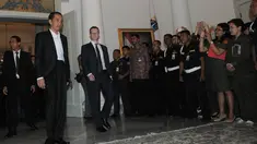 Pendiri sekaligus CEO Facebook, Mark Zurkerberg menemui Presiden terpilih Jokowi di Balaikota, Jakarta, (13/10/14). (Liputan6.com/Herman Zakharia) 