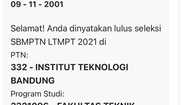 2 Kali Gagal SBMPTN, Pemuda Ini Berakhir Bahagia di Percobaan Ketiga dan Masuk ITB
