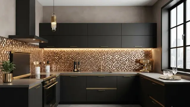 Kombinasi Warna Kitchen Set dan Backsplash yang Elegan