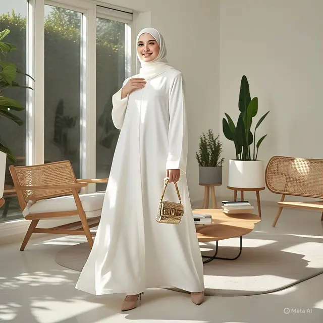 Inspirasi Busana Muslimah 1 Warna