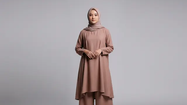 Gamis Tunik Oversize dengan Potongan Loose
